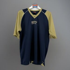 Vintage Nike Team Pitt Panthers Dri-Fit Jersey Navy Gold Red Tag Mens L Y2K